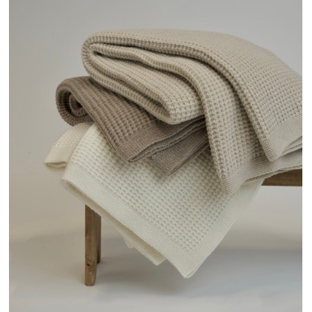 Koc z Wełny Merino 100% LANEA z piki waflowej Koc z Wełny Merino 100% LANEA z piki waflowej