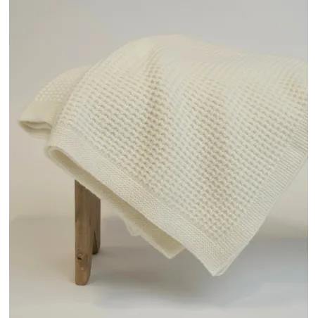 Koc z Wełny Merino 100% LANEA z piki waflowej