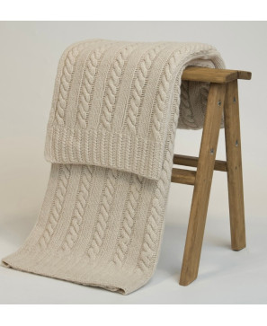 Koc z Wełny Merino 100% LANEA warkocz